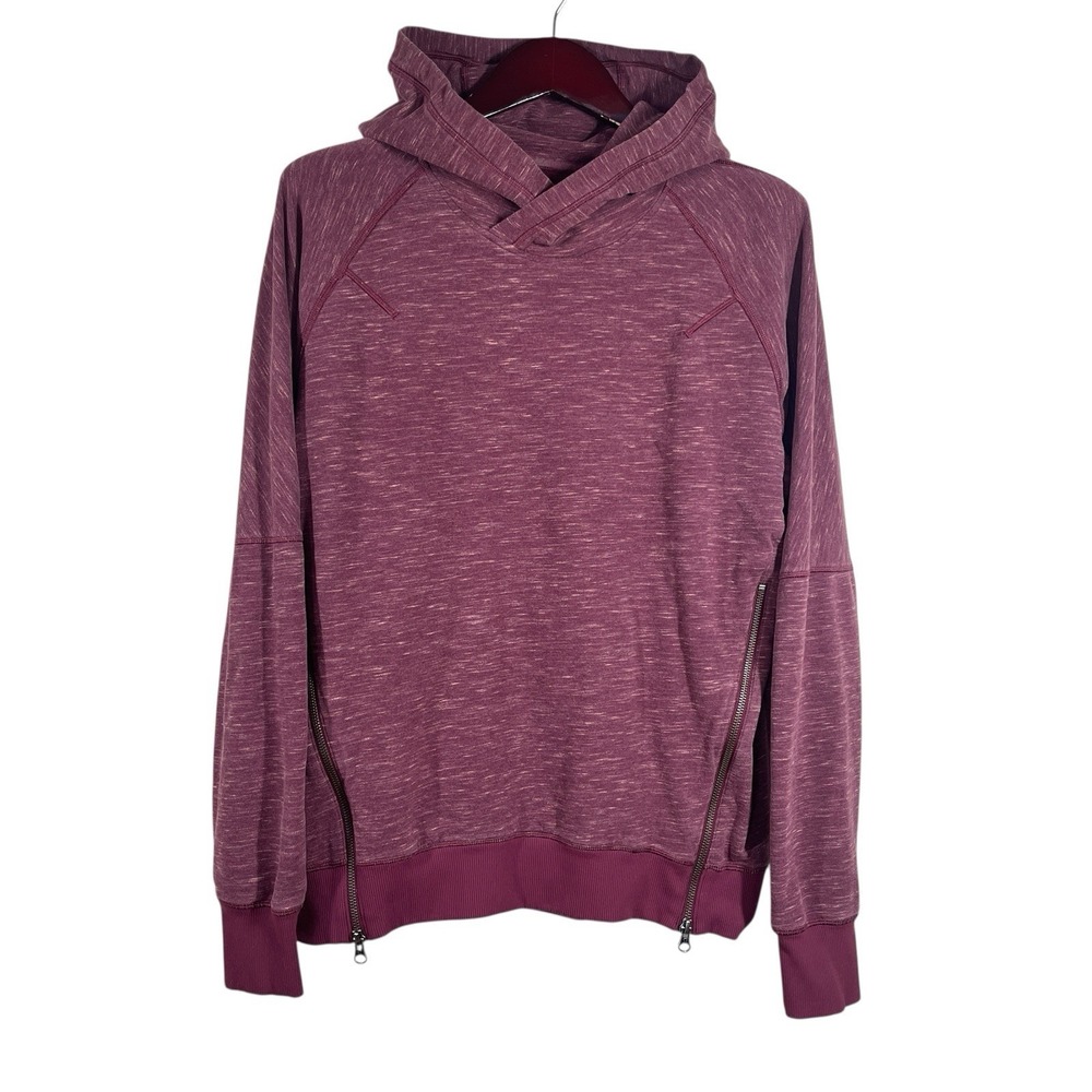 Lululemon Om & Roam Hoodie Size 8 Heathered Berry Side Zip Pullover Sweatshirt
